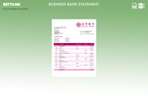 Модерен стил на компанијата Банката на Тајван што го проверува изводот на сметка